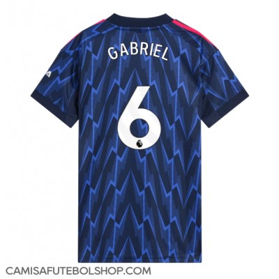 Camisa de time de futebol Arsenal Gabriel Magalhaes #6 Replicas 2º Equipamento Feminina 2025-26 Manga Curta Camisa de time de futebol Arsenal Gabriel Magalhaes #6 Replicas 2º Equipamento Feminina 2025-26 Manga Curta
